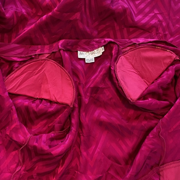 Vintage Ms Chaus Silk Chevron Print Wrap Dress, Size 10 - Picture 15 of 16